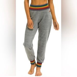 Aviator Nation Rainbow Rib Gray Sweatpants Large. Excellent pre-owned condition.